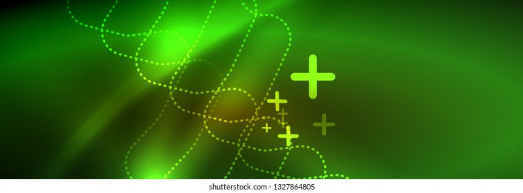 Fondo de luces de neón brillantes, diseño técnico, fondo de pantalla moderno para su proyecto, ilustración vectorial