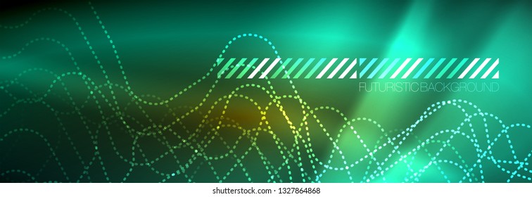 Shiny neon lights background, techno design, modern wallpaper for your project, vector illustration
