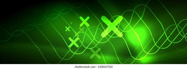 Shiny neon lights background, techno design, modern wallpaper for your project, vector illustration