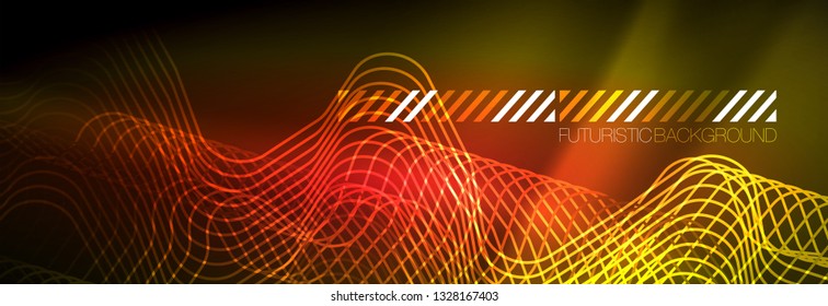 Shiny neon lights background, techno design, modern wallpaper for your project, vector illustration