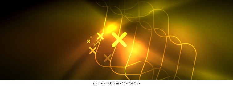 Shiny neon lights background, techno design, modern wallpaper for your project, vector illustration