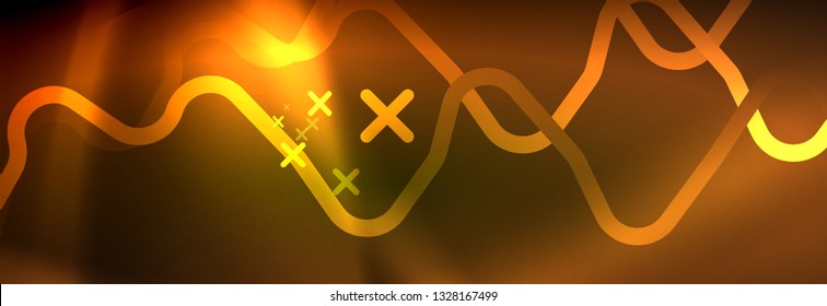 Shiny neon lights background, techno design, modern wallpaper for your project, vector illustration