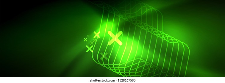 Shiny neon lights background, techno design, modern wallpaper for your project, vector illustration