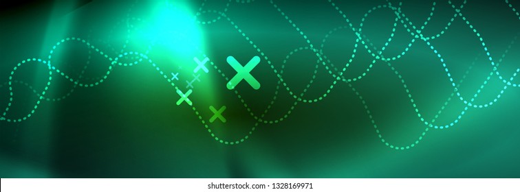 Shiny neon lights background, techno design, modern wallpaper for your project, vector illustration