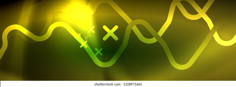 Shiny-Neonbeleuchtung Hintergrund, Techno-Design, moderne Bildschirmhintergründe, Vektorgrafik