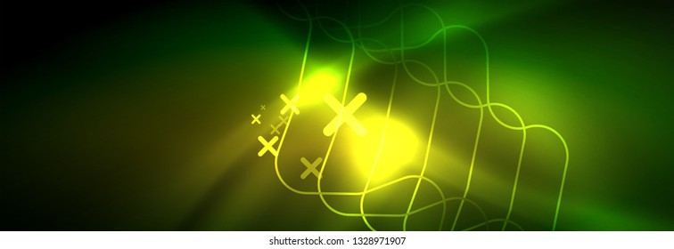 Shiny neon lights background, techno design, modern wallpaper for your project, vector illustration