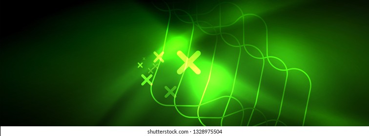 Fondo de luces de neón brillantes, diseño técnico, fondo de pantalla moderno para su proyecto, ilustración vectorial