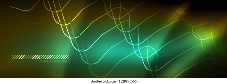 Shiny neon lights background, techno design, modern wallpaper for your project, vector illustration