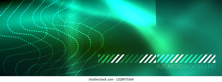 Shiny neon lights background, techno design, modern wallpaper for your project, vector illustration