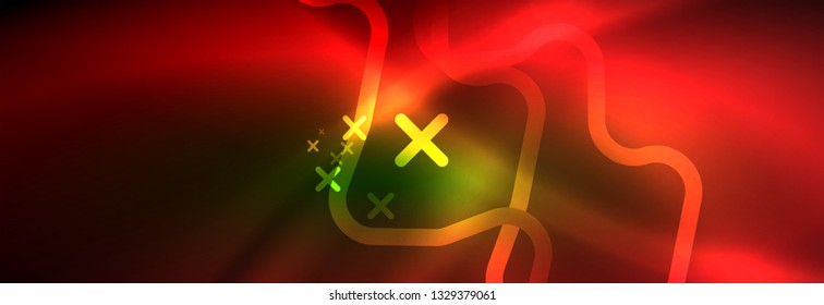 Shiny neon lights background, techno design, modern wallpaper for your project, vector illustration
