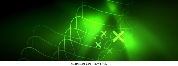 Shiny neon lights background, techno design, modern wallpaper for your project, vector illustration