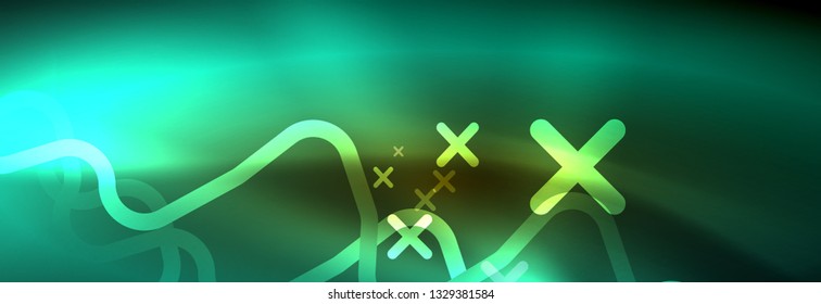 Shiny neon lights background, techno design, modern wallpaper for your project, vector illustration