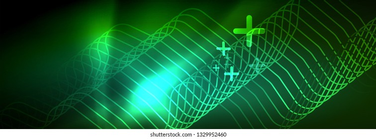 Shiny neon lights background, techno design, modern wallpaper for your project, vector illustration