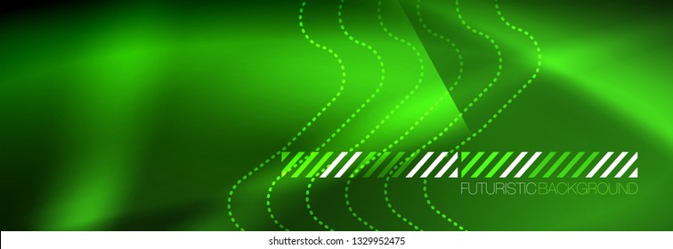Fondo de luces de neón brillantes, diseño técnico, fondo de pantalla moderno para su proyecto, ilustración vectorial