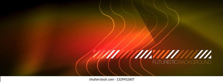 Shiny neon lights background, techno design, modern wallpaper for your project, vector illustration