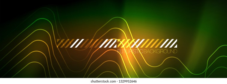 Shiny-Neonbeleuchtung Hintergrund, Techno-Design, moderne Bildschirmhintergründe, Vektorgrafik