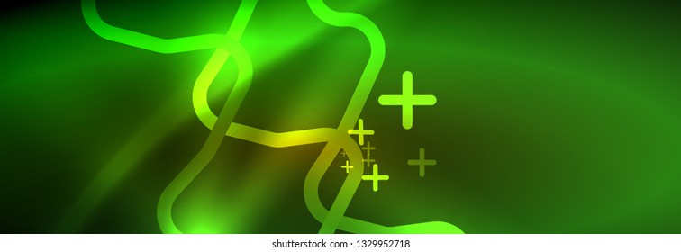 Shiny neon lights background, techno design, modern wallpaper for your project, vector illustration