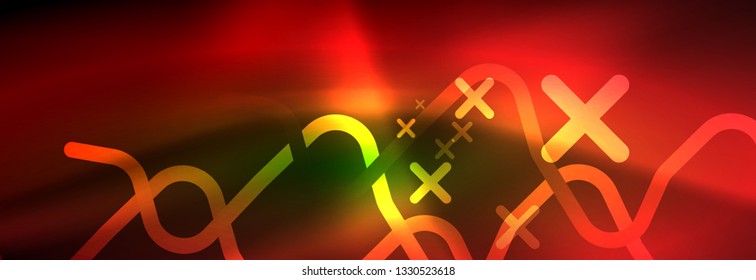 Shiny neon lights background, techno design, modern wallpaper for your project, vector illustration