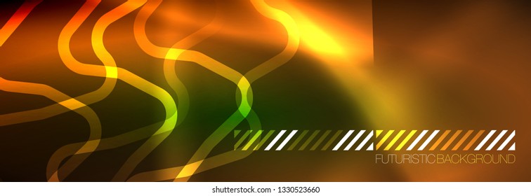 Shiny neon lights background, techno design, modern wallpaper for your project, vector illustration