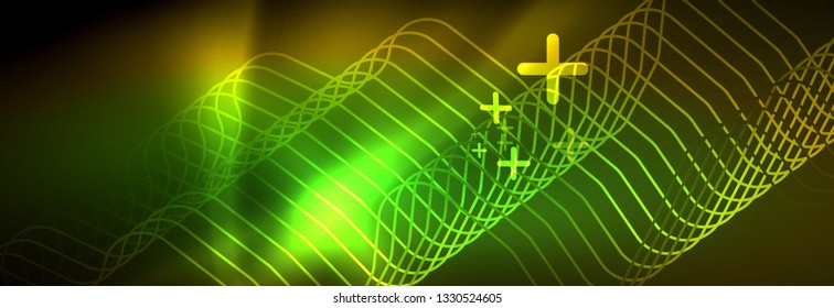 Shiny-Neonbeleuchtung Hintergrund, Techno-Design, moderne Bildschirmhintergründe, Vektorgrafik