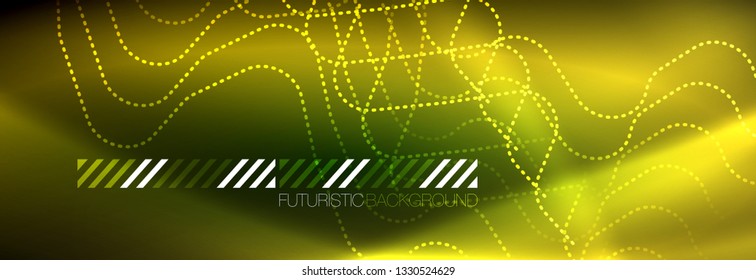Shiny-Neonbeleuchtung Hintergrund, Techno-Design, moderne Bildschirmhintergründe, Vektorgrafik