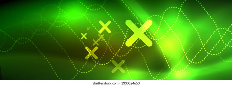 Shiny neon lights background, techno design, modern wallpaper for your project, vector illustration
