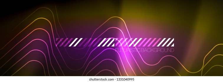 Shiny neon lights background, techno design, modern wallpaper for your project, vector illustration