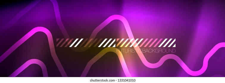 Shiny neon lights background, techno design, modern wallpaper for your project, vector illustration