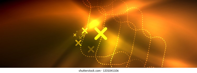 Fondo de luces de neón brillantes, diseño técnico, fondo de pantalla moderno para su proyecto, ilustración vectorial