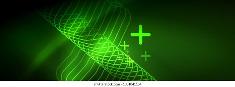 Shiny neon lights background, techno design, modern wallpaper for your project, vector illustration