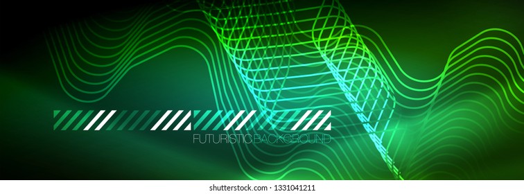 Shiny neon lights background, techno design, modern wallpaper for your project, vector illustration