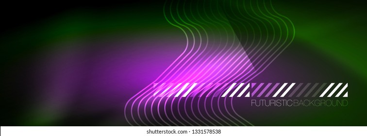 Shiny neon lights background, techno design, modern wallpaper for your project, vector illustration