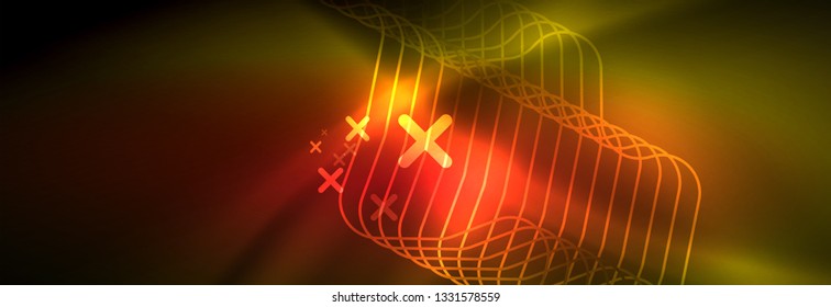 Shiny neon lights background, techno design, modern wallpaper for your project, vector illustration