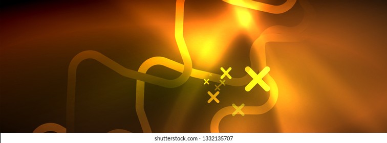 Shiny neon lights background, techno design, modern wallpaper for your project, vector illustration