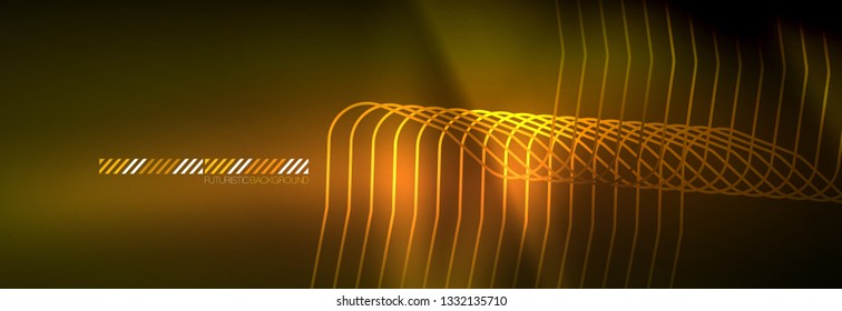 Fondo de luces de neón brillantes, diseño técnico, fondo de pantalla moderno para su proyecto, ilustración vectorial