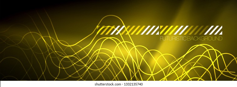 Shiny neon lights background, techno design, modern wallpaper for your project, vector illustration