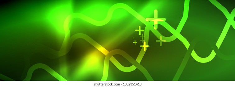 Shiny neon lights background, techno design, modern wallpaper for your project, vector illustration