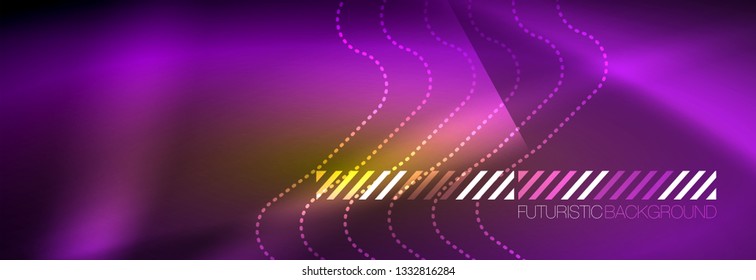 Fundo de luzes neon brilhante, design techno, papel de parede moderno para o seu projeto, ilustração vetorial