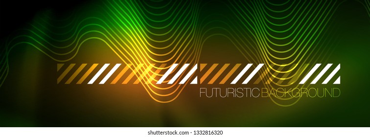 Shiny neon lights background, techno design, modern wallpaper for your project, vector illustration