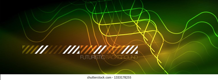 Shiny neon lights background, techno design, modern wallpaper for your project, vector illustration