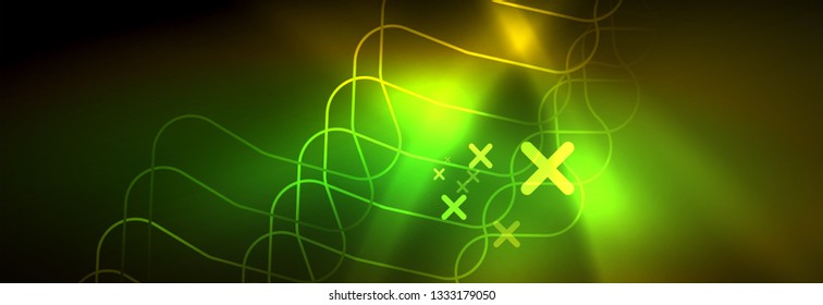 Shiny neon lights background, techno design, modern wallpaper for your project, vector illustration