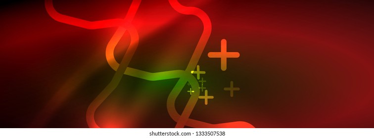 Shiny neon lights background, techno design, modern wallpaper for your project, vector illustration