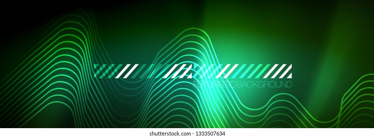 Shiny neon lights background, techno design, modern wallpaper for your project, vector illustration