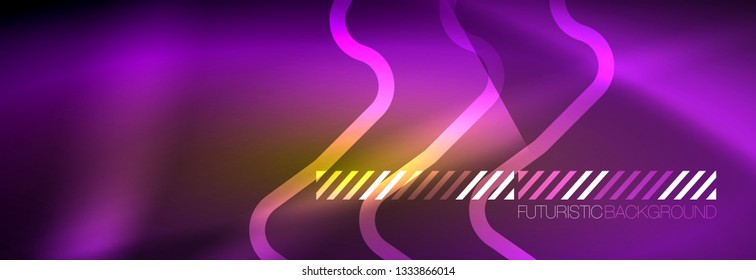Shiny neon lights background, techno design, modern wallpaper for your project, vector illustration