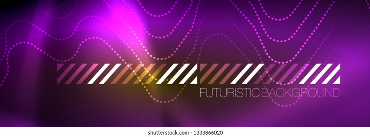 Fondo de luces de neón brillantes, diseño técnico, fondo de pantalla moderno para su proyecto, ilustración vectorial