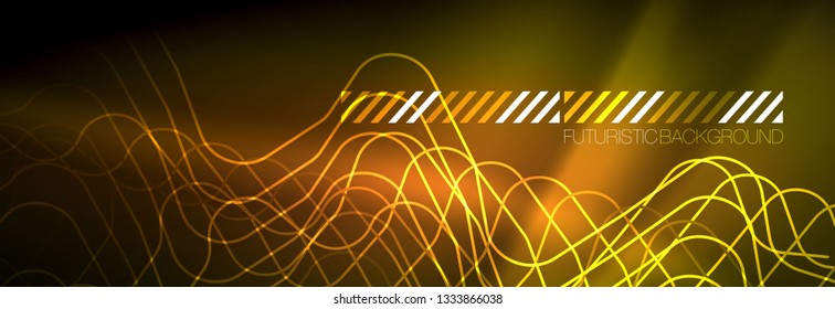 Shiny neon lights background, techno design, modern wallpaper for your project, vector illustration