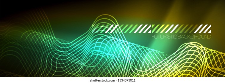 Shiny neon lights background, techno design, modern wallpaper for your project, vector illustration