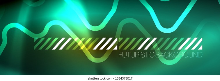 Fondo de luces de neón brillantes, diseño técnico, fondo de pantalla moderno para su proyecto, ilustración vectorial