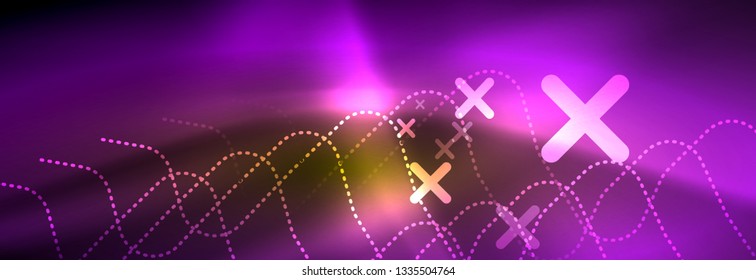Shiny neon lights background, techno design, modern wallpaper for your project, vector illustration