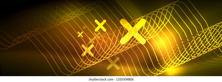 Fondo de luces de neón brillantes, diseño técnico, fondo de pantalla moderno para su proyecto, ilustración vectorial